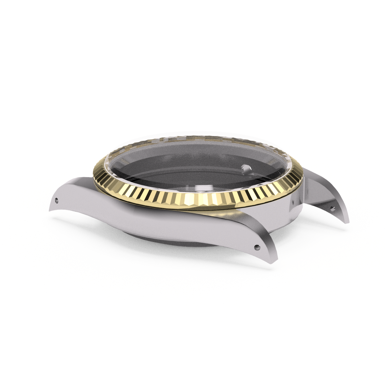 FLUTED BEZEL RING 18K YELLOW GOLD PLATTED for ROLEX DATEJUST 36mm 16200, 16233