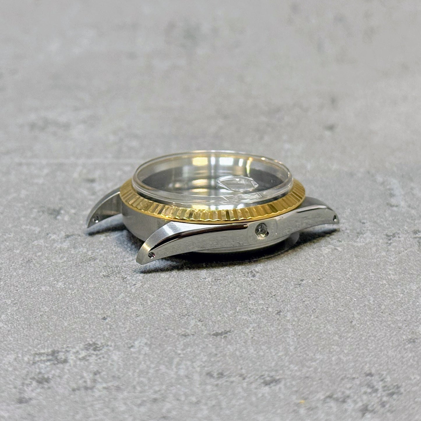 old-crowns replacement case set rolex datejust 36 fluted YG plated bezel
