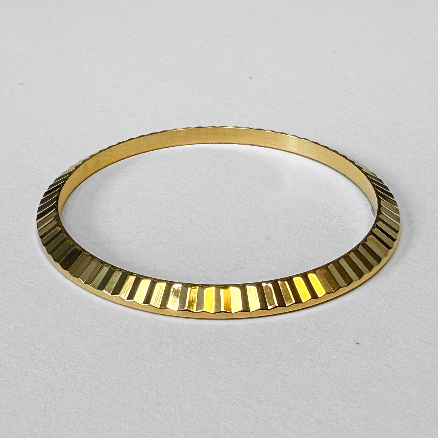 FLUTED BEZEL RING 18K YELLOW GOLD PLATTED for ROLEX DATEJUST 36mm 1601, 16013