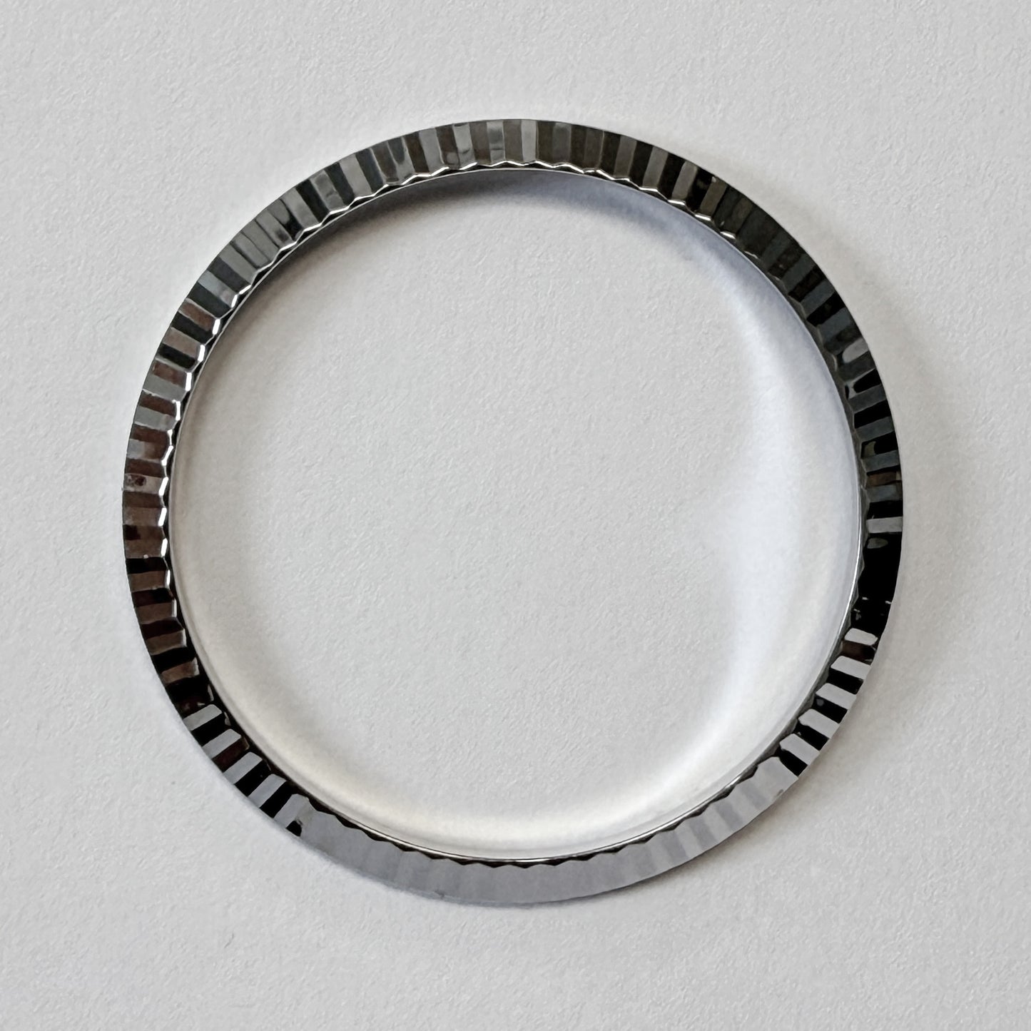 FLUTED BEZEL RING WHITEGOLD PLATTED for ROLEX DATEJUST 36mm 1601, 16014