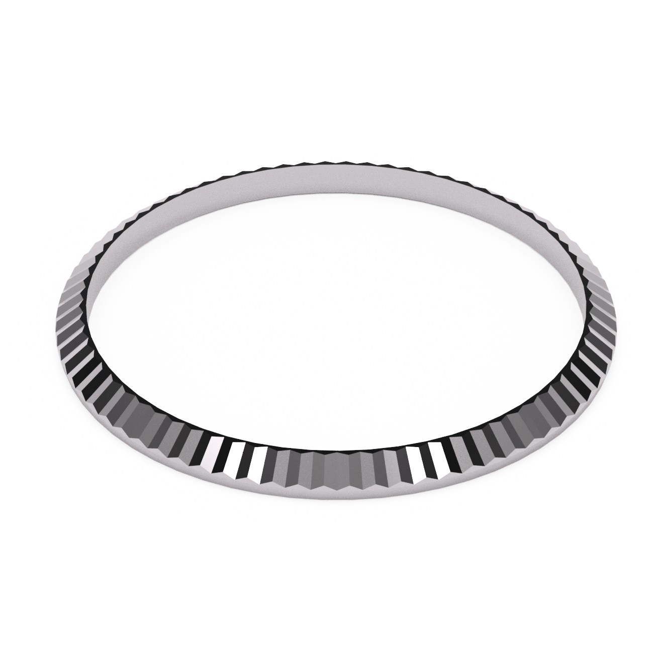 FLUTED BEZEL RING 18K WHITE GOLD PLATTED for ROLEX DATEJUST 36mm 16234