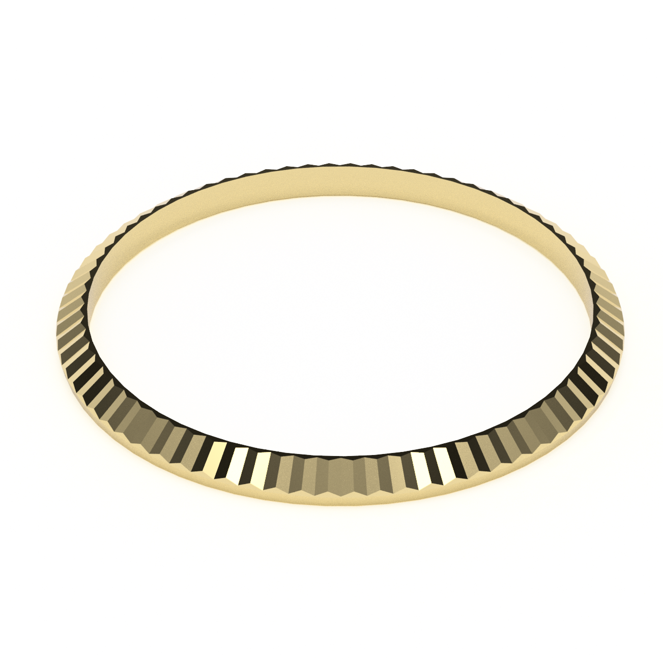 FLUTED BEZEL RING 18K YELLOW GOLD PLATTED for ROLEX DATEJUST 36mm 16200, 16233