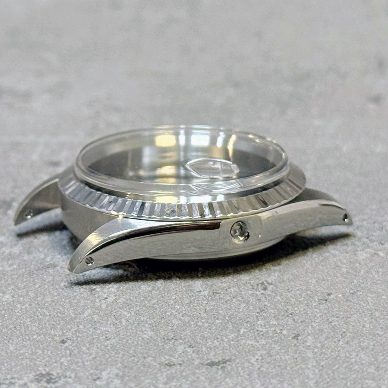 old-crowns replacement case set rolex datejust 36 white gold plated fluted bezel