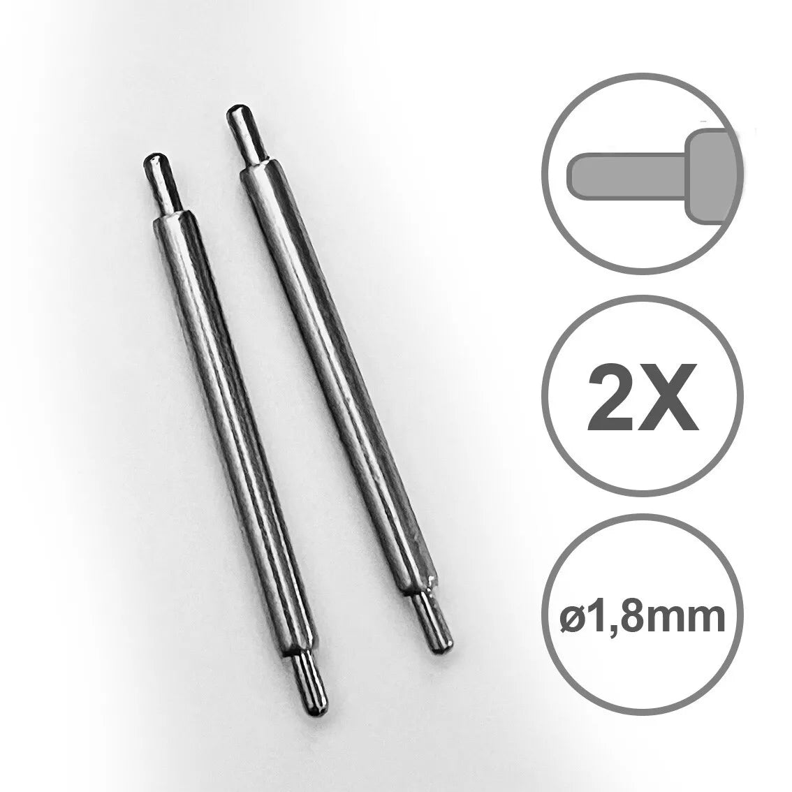 Springbars for vintage ROLEX 20mm x 1,8mm with 1,2mm pins