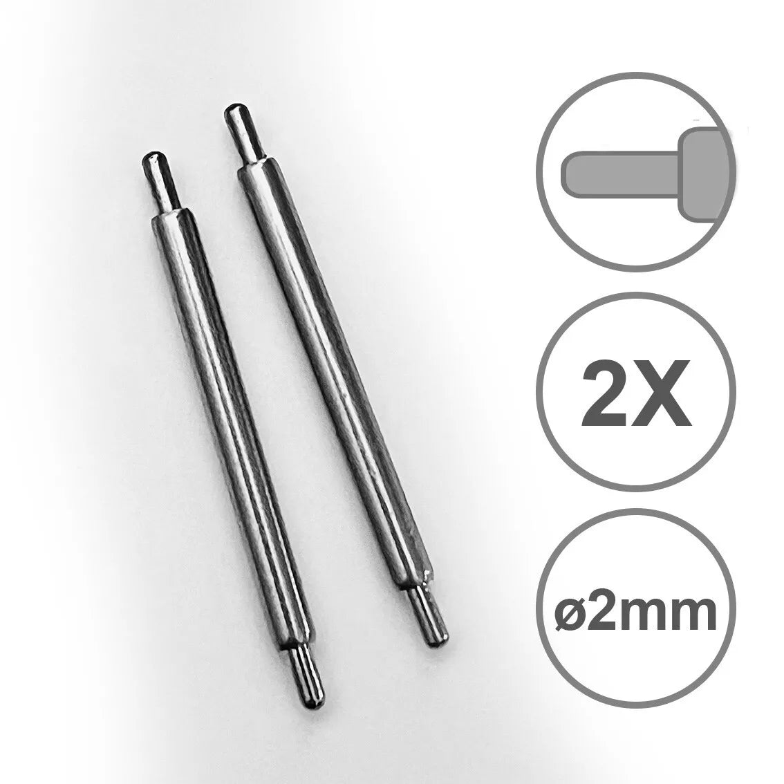 Springbars for vintage ROLEX 20mm x 2mm with 1,2mm pins